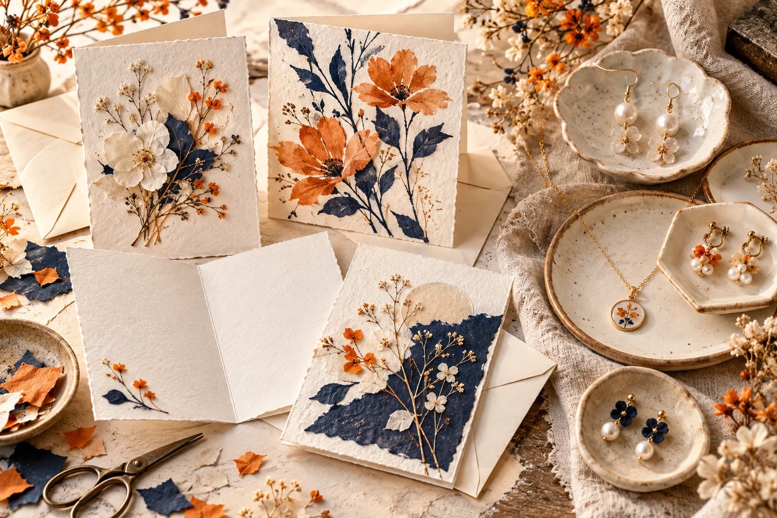 Original handmade greeting cards and jewelry handcrafted by independent artisans in Japan.